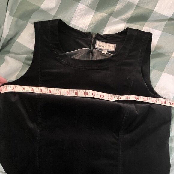 Y2K Esprit Shift Dress Womens Black Cotton Velvet Goth Vintage Neutral Fairy - Picture 8 of 11